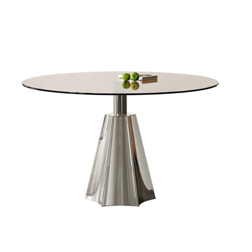 maocao hoom Compact 35 in. Round Dining Table, Mid-Century Modern