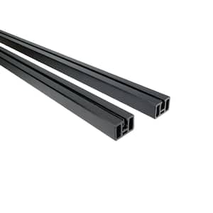 Al13 Home Pure View Rail 6 ft. W x 1.25 in. H Black Sand Aluminum Full Level Panel for Glass Insert (Pair)