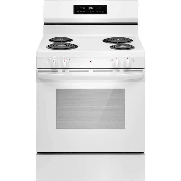 30 in. 4 Burner Free-Standing Electric Range in White with One-Touch Self Clean