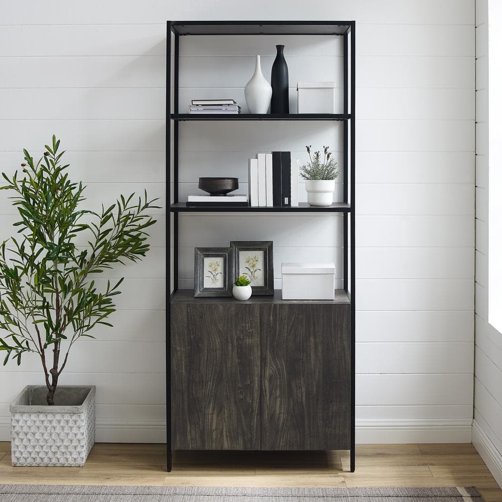 Jacobsen Brown Ash Adjustable Large Etagere Bookcase