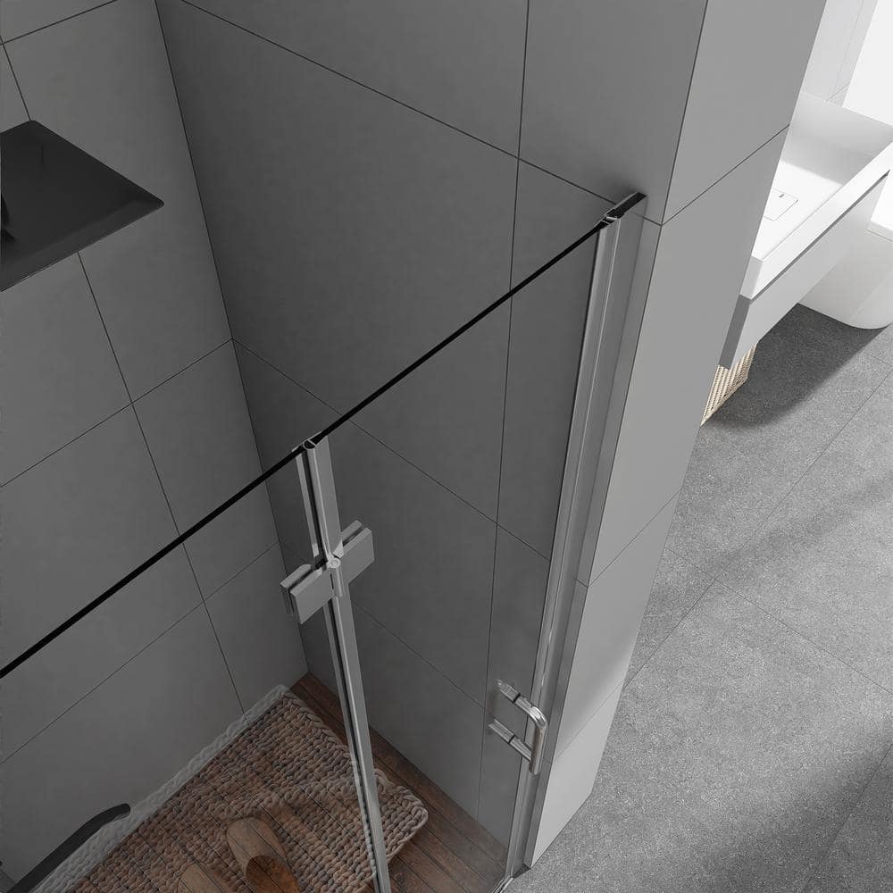 30" x 72" Chrome Semi-Frameless Bi-Fold Shower Door with Clear Glass