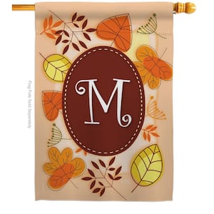 28 in. x 40 in. Autumn M Initial Fall House Flag Double-Sided Decorative Vertical Flags