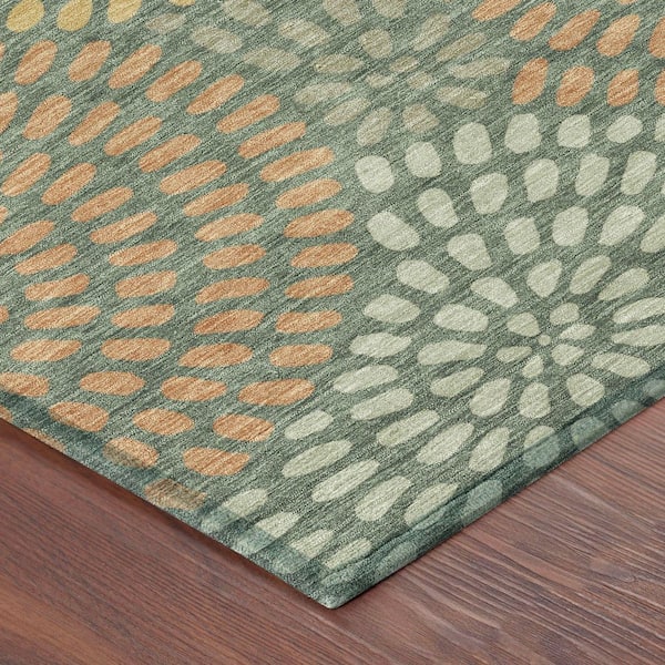 Chantille Machine Washable Indoor/Outdoor Abstract ACN2492 Basil 8 ft. x 10 ft. Area Rug