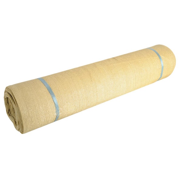 FENCE4EVER 68 in. x 50 ft. Beige Tan Sun Screen Plastic Mesh Shade Fabric Cloth Cover Roll for Outdoor UV Block