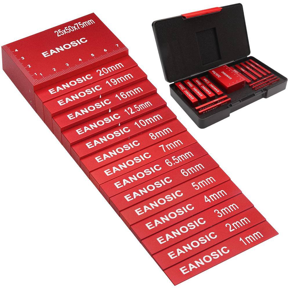 15-Pieces Setup Blocks Height Gauge Set, Table Saw Accessories Include Lase