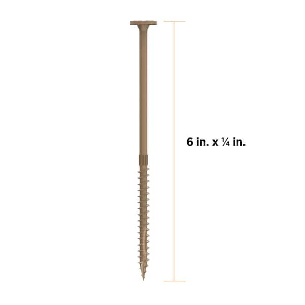1/4 in. x 6 in. Star Drive Flat Head Multi-Purpose Structural Wood Screw - PROTECH Ultra 4 Exterior Coated (10-Pack)