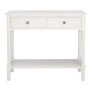 Josie 2-Drawer Rustic White Wood Console Table