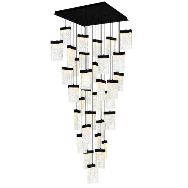 CWI Lighting Lava 33-Light Integrated LED Black Chandelier