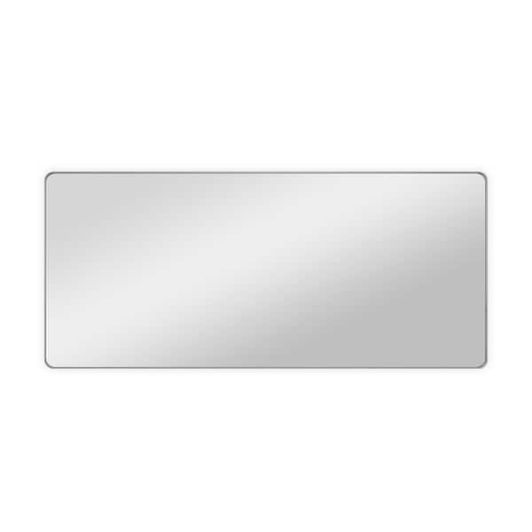 Unbranded 72 in. W x 36 in. H Rectangle Framed Oversized Silver Mirror Wall Mount Aluminum Framed Mirror for Bedroom Living Room