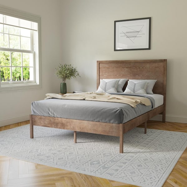 Carnegy Avenue Light Brown Wood Frame Full Platform Bed CGA-MG