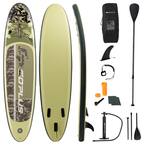 132 in. Green PVC Inflatable Stand Up Paddle Board Surfboard with Pump Aluminum Paddle