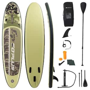 132 in. Green PVC Inflatable Stand Up Paddle Board Surfboard with Pump Aluminum Paddle