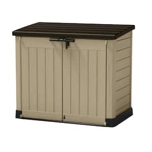 Store-It-Out MAX 4 ft. W x 2 ft. D Outdoor Horizontal Durable Resin Plastic Storage Shed, Beige and Brown (12.6 sq. ft.)