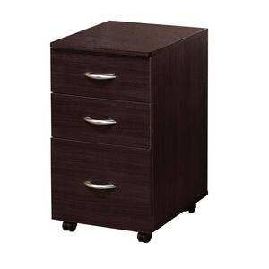 File Cabinet Espresso Brown with 3-Drawers
