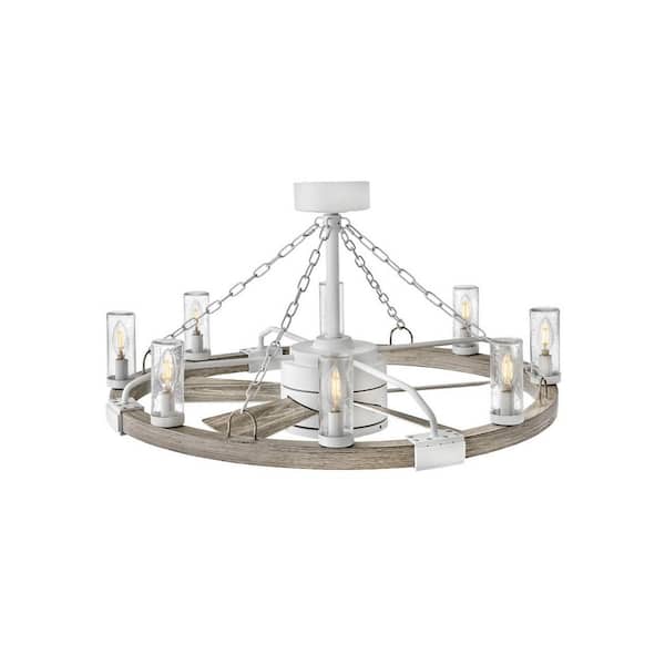 HINKLEY Sawyer 36 in. Indoor/Outdoor Matte White Ceiling Fan with Wall Switch