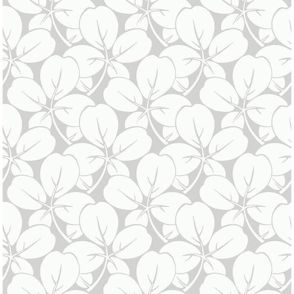A-Street Prints Robert Light Grey Clover Wallpaper Sample