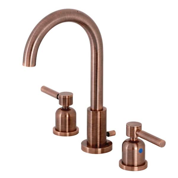 Kingston Brass Concord 8 in. Widespread 2-Handle Bathroom Faucet in Antique Copper