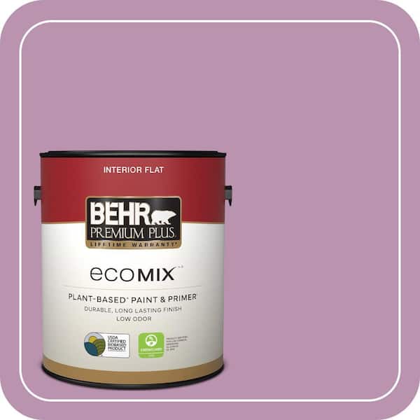 1 gal. Home Decorators Collection #HDC-MD-10 Blooming Lilac Flat EcoMix Plant-Based Interior Paint & Primer