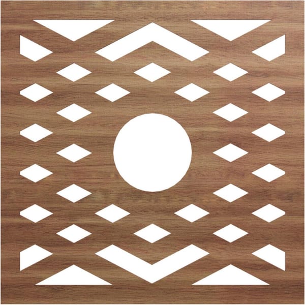 Ekena Millwork 34 in. x 14.5 in. x 0.25 in. Wood Medallion Moulding