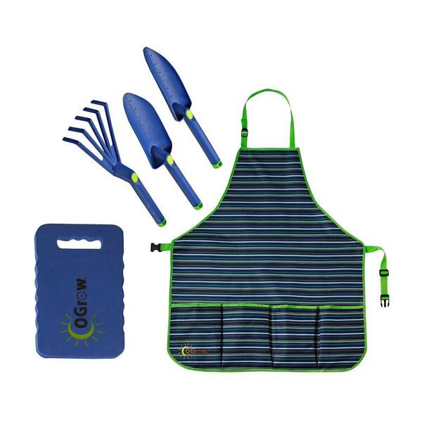 Ogrow 3-Piece Complete Gardening Kit in Blue