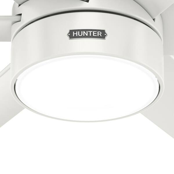 Hunter - Solaria 60 in. Integrated LED Outdoor Fresh White Ceiling Fan with Light Kit and Wall Control