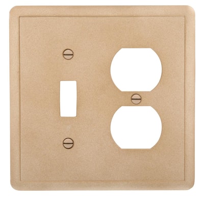 Brown 2-Gang 1-Toggle/1-Duplex Wall Plate (1-Pack)