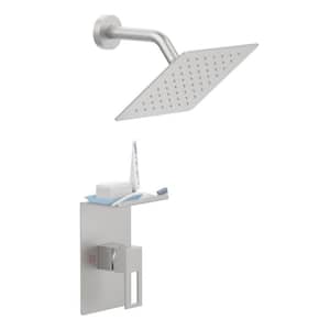 Single Handle 1-Spray 8 in. Shower Faucet 2.2 GPM with Pressure Balance in Brushed Nickel
