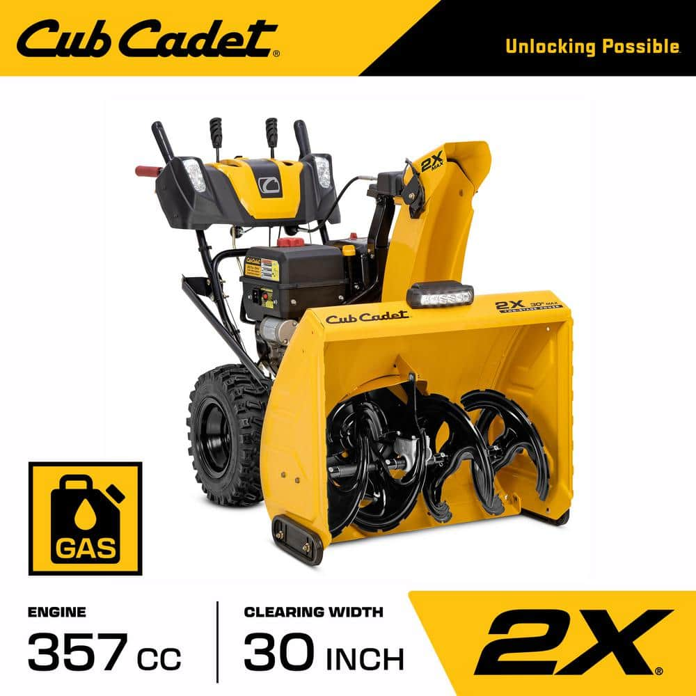 Cub Cadet 2X MAX 30 in. 357cc Two-Stage Electric Start Gas Snow Blower with Steel Chute, Power Steering and Heated Grips