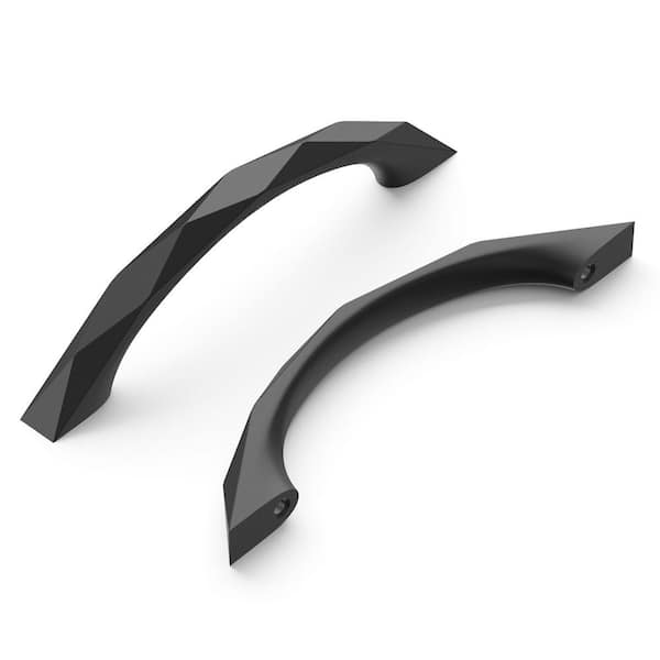 HICKORY HARDWARE Karat Collection Cabinet Pull 3-3/4 in. (96 mm) Center to Center Matte Black Finish Modern Zinc Arch Pull (1-Pack)