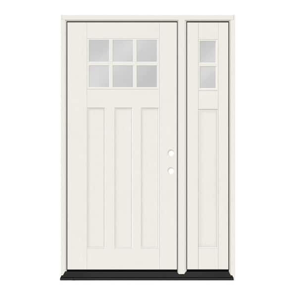Regency 53 in. x 80 in. 6L Toplite Clear Glass LHIS Unfinished Fiberglass Prehung Front Door w/14 in. SL 6-9/16 in. Jamb