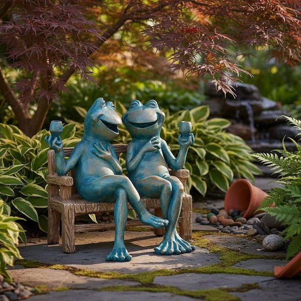 Charming Frog Outdoor Garden Statue YNLIN408 - The Home Depot