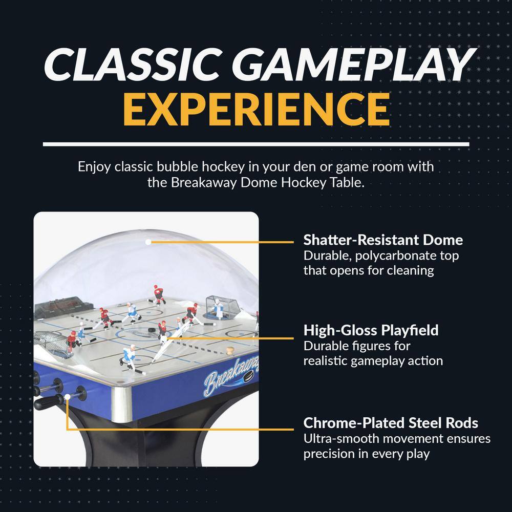 Breakaway 45" Blue Polycarbonate Dome Hockey Table with LED Scoring