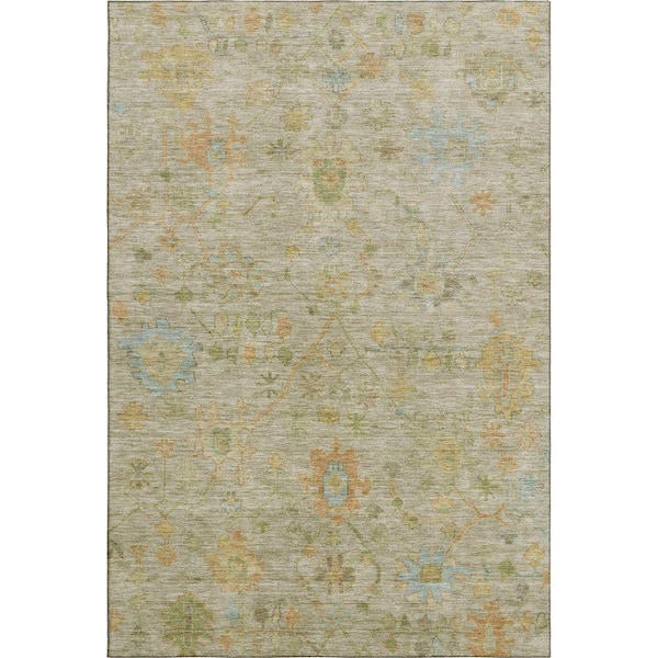 Mayfield Premium Machine Washable Abstract AMF1930 Sage 10 ft. x 14 ft. Area Rug
