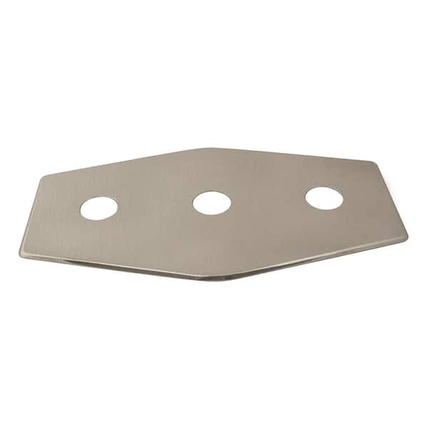 Westbrass Three-Hole Remodel Cover Plate for Bathtub and Shower Valves, Satin Nickel