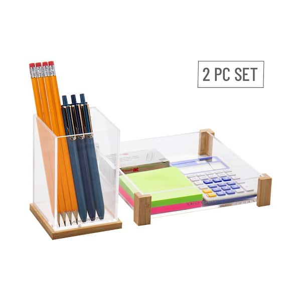 3-Pack Unfinished Wood Pencil Holder Cups for Office Supplies