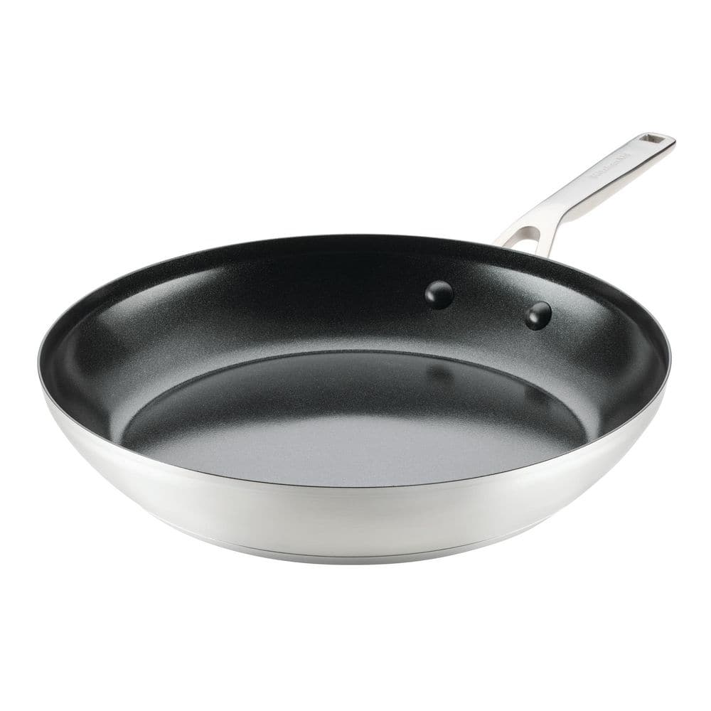 KitchenAid Stainless Steel 3-Ply Base Ceramic Nonstick Frying Pan