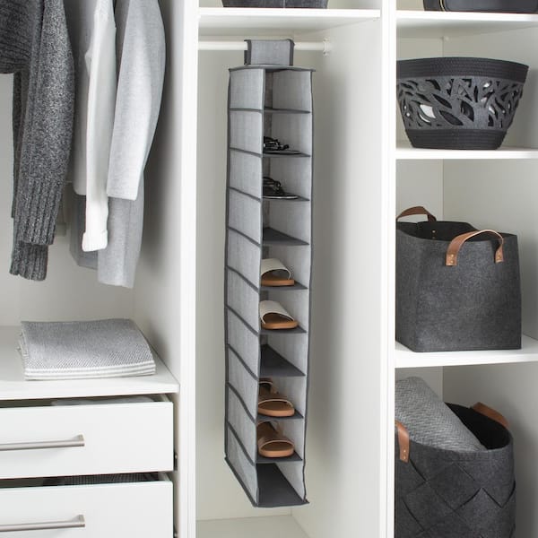 Simple Houseware 3-Tier Closet Storage with 2 Drawers, Grey