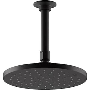 Contemporary 1-Spray Patterns 8 in. Single Ceiling Mount Rain Fixed Shower Head in Matte Black