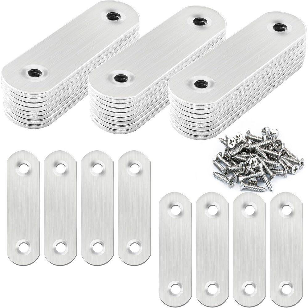32 Pcs 2. 36x0. 63 in. 1.6-Gauge Stainless Steel Flat Plate Straight Bracket with 64 Screws for Furniture Support price history on PriceWatchPro
