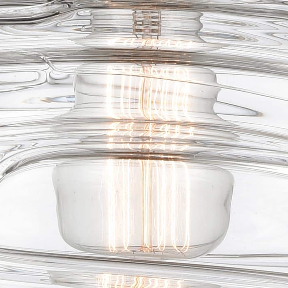 Polished Nickel Mini Pendant with Clear Glass Shade