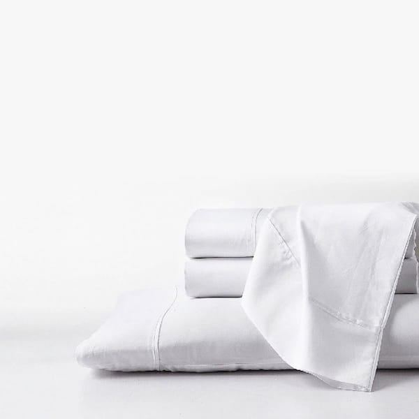 6-Piece White Luxury Supima Cotton and Plant-based TENCEL Cooling California King Sheet Set