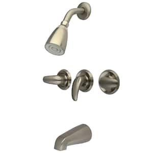 Legacy 3-Handle 1-Spray Tub and Shower Faucet in Brushed Nickel (Valve Included)