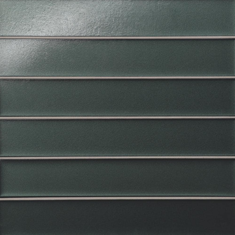 Sample-Kaikos Rectangular 2 in. x 12 in. Matte Dark Green Glass Tile price history on PriceWatchPro