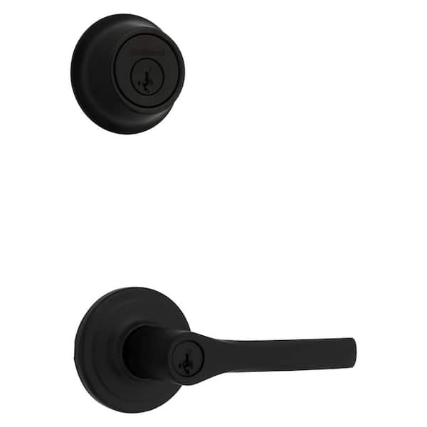 Henley Matte Black Door Lever Combo Pack Featuring SmartKey Security