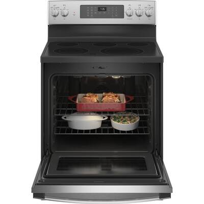 30 in. 5.3 cu. ft. Electric Range with Self-Cleaning Convection Oven and Air Fry in Stainless Steel