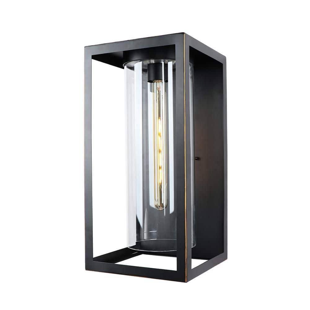 Hailey Black Dusk to Dawn Indoor Hardwired Lantern Sconce