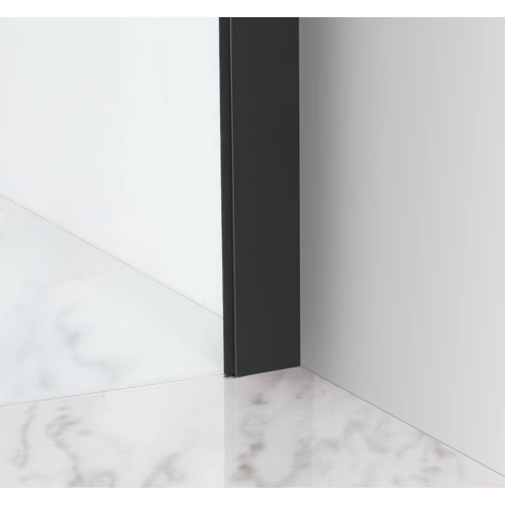 Coraline XL Matte Black Frameless Sliding Shower Door with Clear Glass