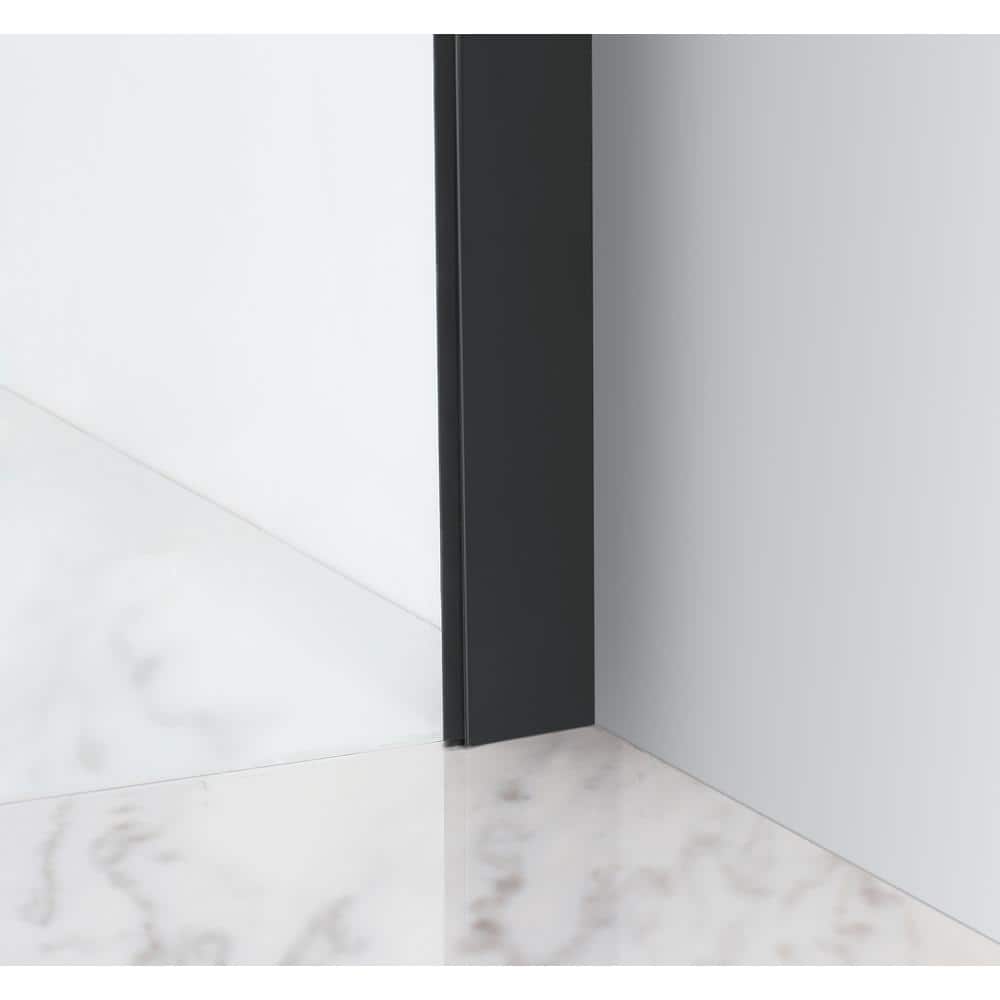 Coraline XL Matte Black Frameless Sliding Shower Enclosure