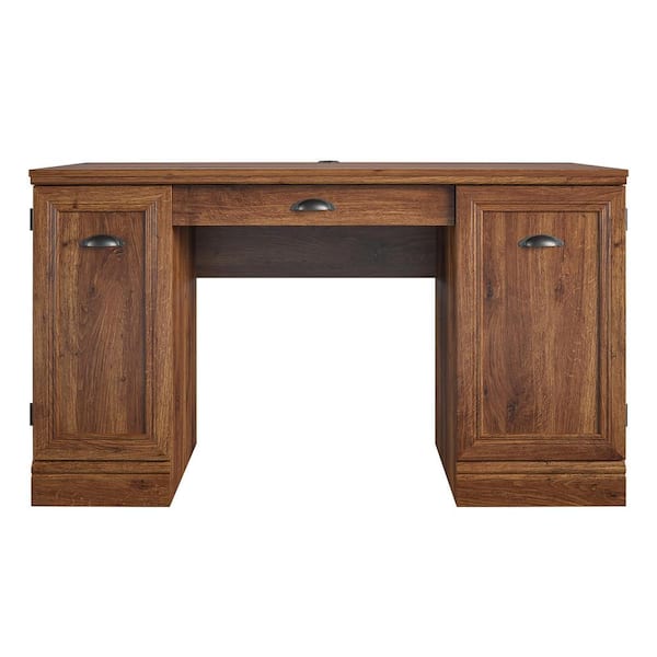 Ameriwood Home Vearo 53.6 in. Cherry Oak Double Pedestal Desk