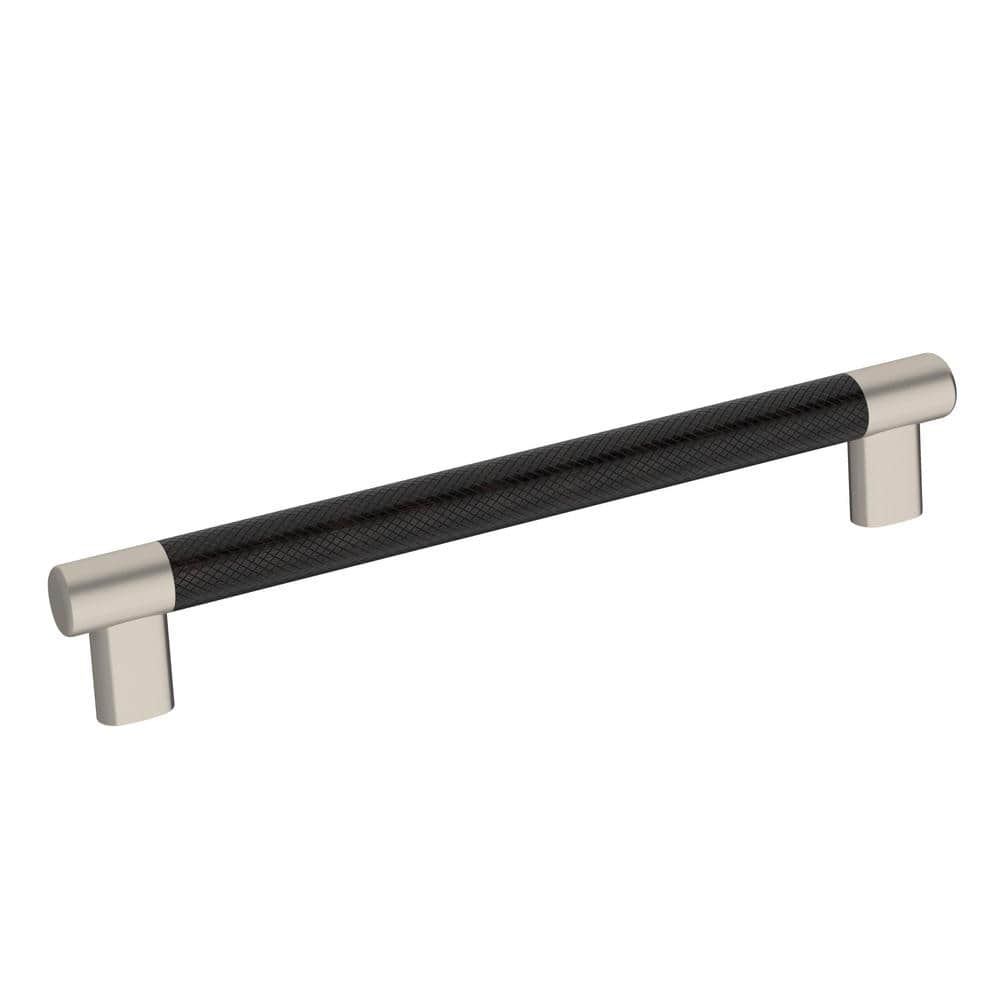 Amerock Esquire 8 in. (203mm) Modern Satin Nickel/Oil-Rubbed Bronze Bar ...